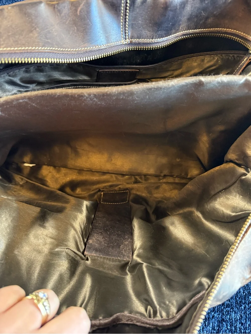 Vintage Brown Genuine Leather Laptop Briefcase Messenger Travel Bag